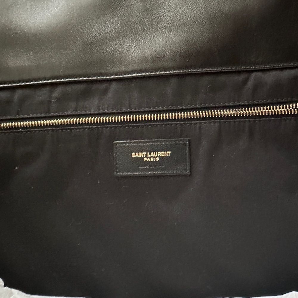 YSL, Saint Laurent iCare Tote Bag and Pouch, Black Quilted Leather - Picture 9 of 14